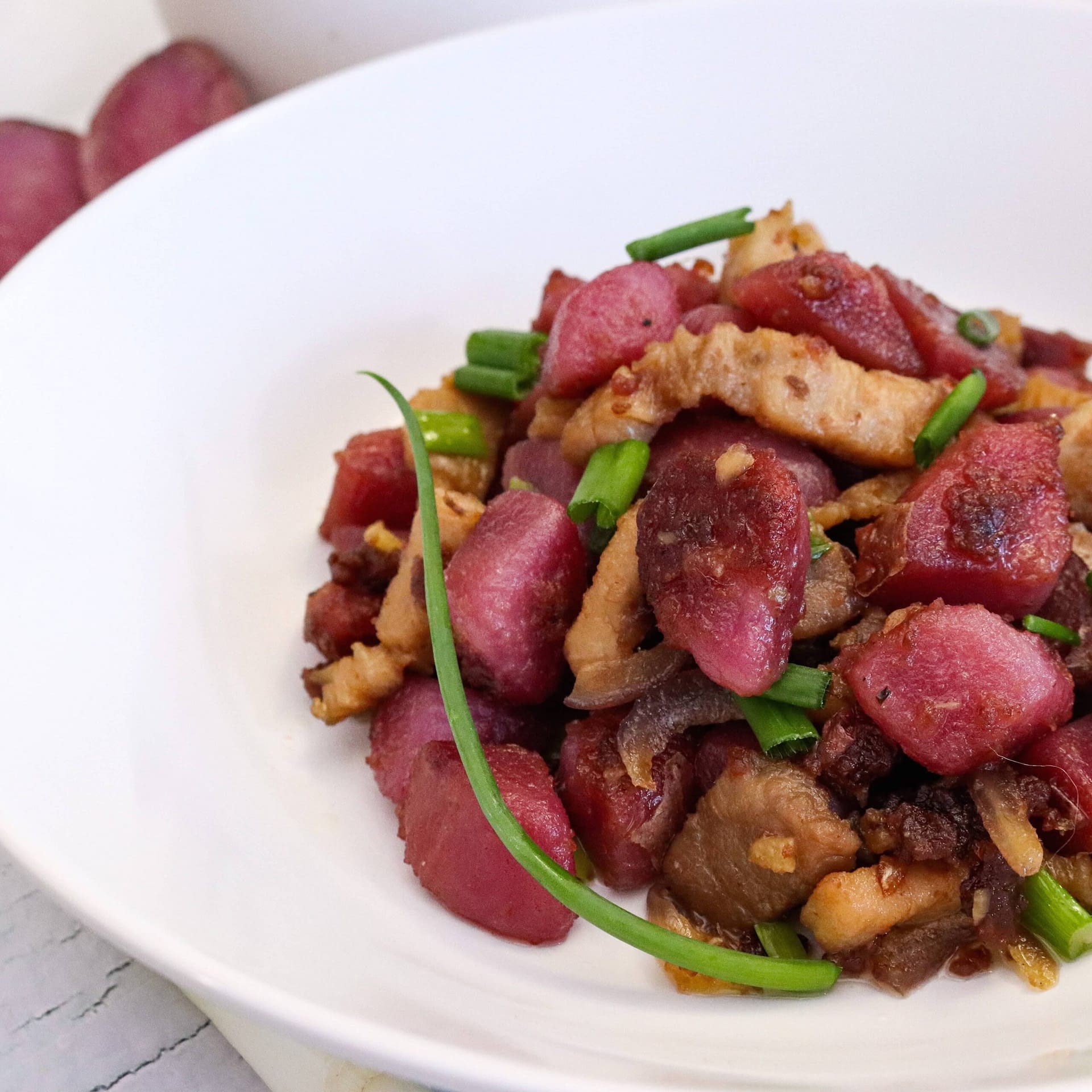 Brown Sugar Pork Belly and Potato Hash EarthApples